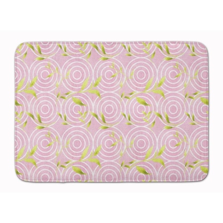 Carolines Treasures Gemoetric Circles on Pink Watercolor Machine Washable Memory Foam Mat BB7492RUG